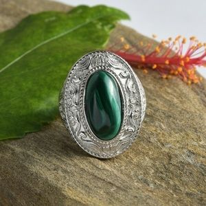 NWT African Malachite Ring Size 8